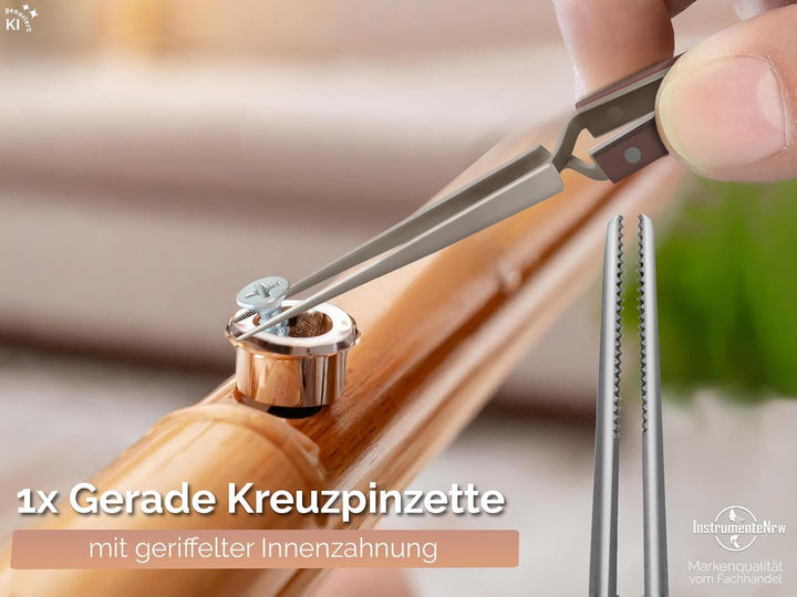 Lötpinzetten Set 2-Teilig Kreuzpinzette Klemmpinzette Technische Pinzette Gerade Gebogen Abgewinkelt