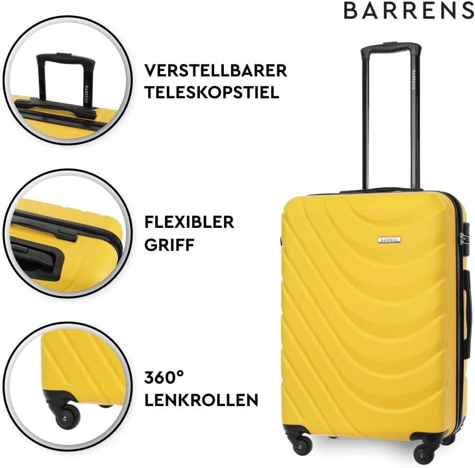 BARRENS Mittel Koffer | Aufgabegepäck | 67x46x26 cm | 63 L | Hochschlagfestes ABS-Material | Chiffri