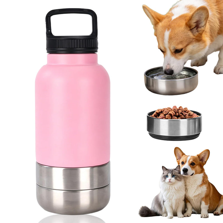 Trinkflasche Hunde für Unterwegs, 1000ml Reiseflasche für Hunde &amp; Katzen aus Edelstahl, Isolierter W