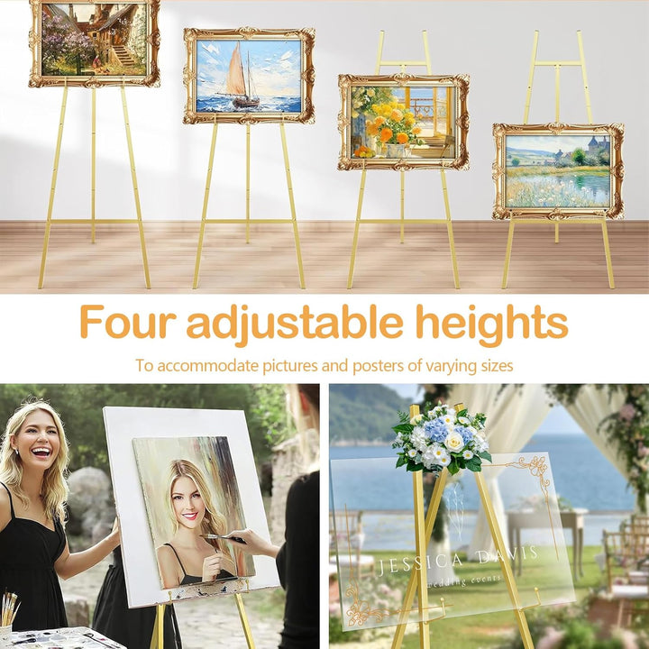Staffelei Hochzeit, 110cm Metall Staffelei für Schilder Gold staffeleien Gross Willkommensschild Hoc