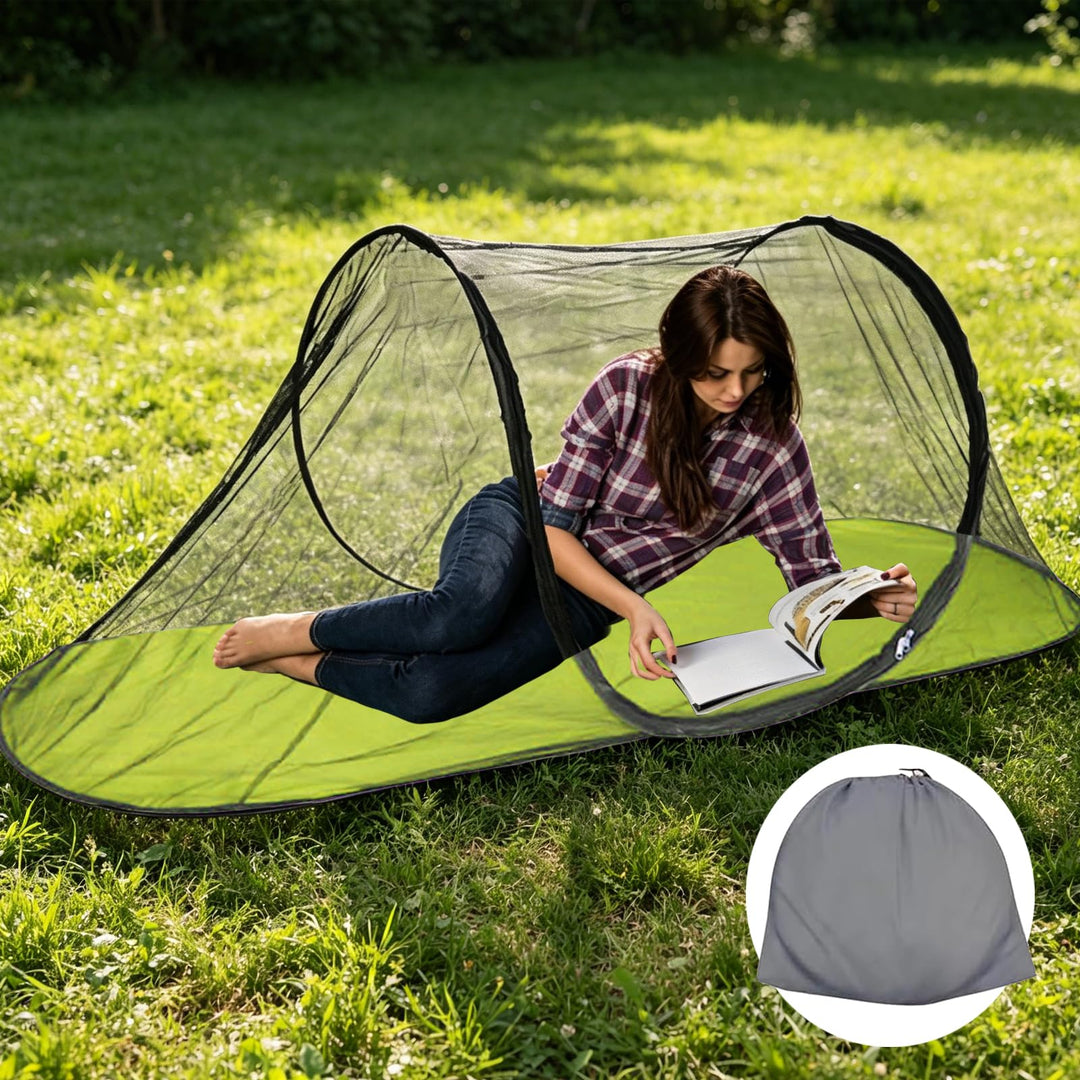 Moskitonetz Reise Faltbares Pop-Up – Mosquito Netz Bett 200x72x70cm Ultralight 360° Schutz, 210D Oxf