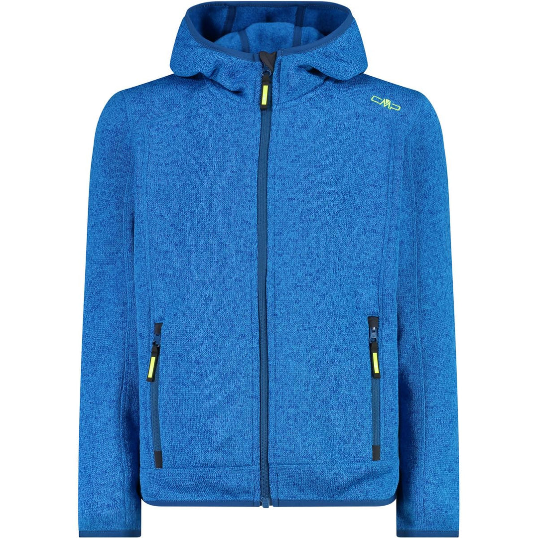 CMP Jungen Fleecejacke Knitted Fix Hood 116 Flussgelbes Fluo, 116 Flussgelbes Fluo