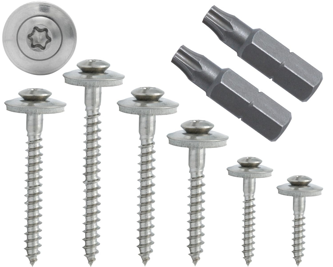 Stahlia 200 Stück 4,5x45mm Spenglerschrauben mit Dichtscheibe Ø15mm Edelstahl VA V2A TX20 für Wellbl