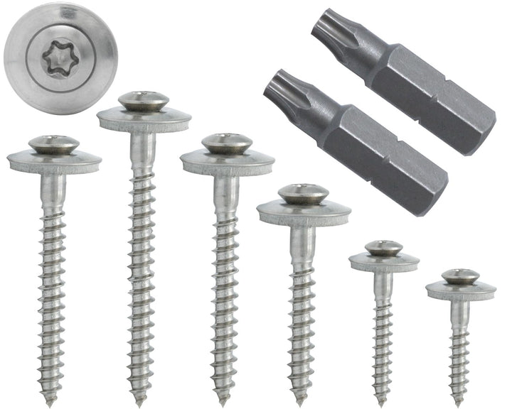 Stahlia 200 Stück 4,5x45mm Spenglerschrauben mit Dichtscheibe Ø15mm Edelstahl VA V2A TX20 für Wellbl