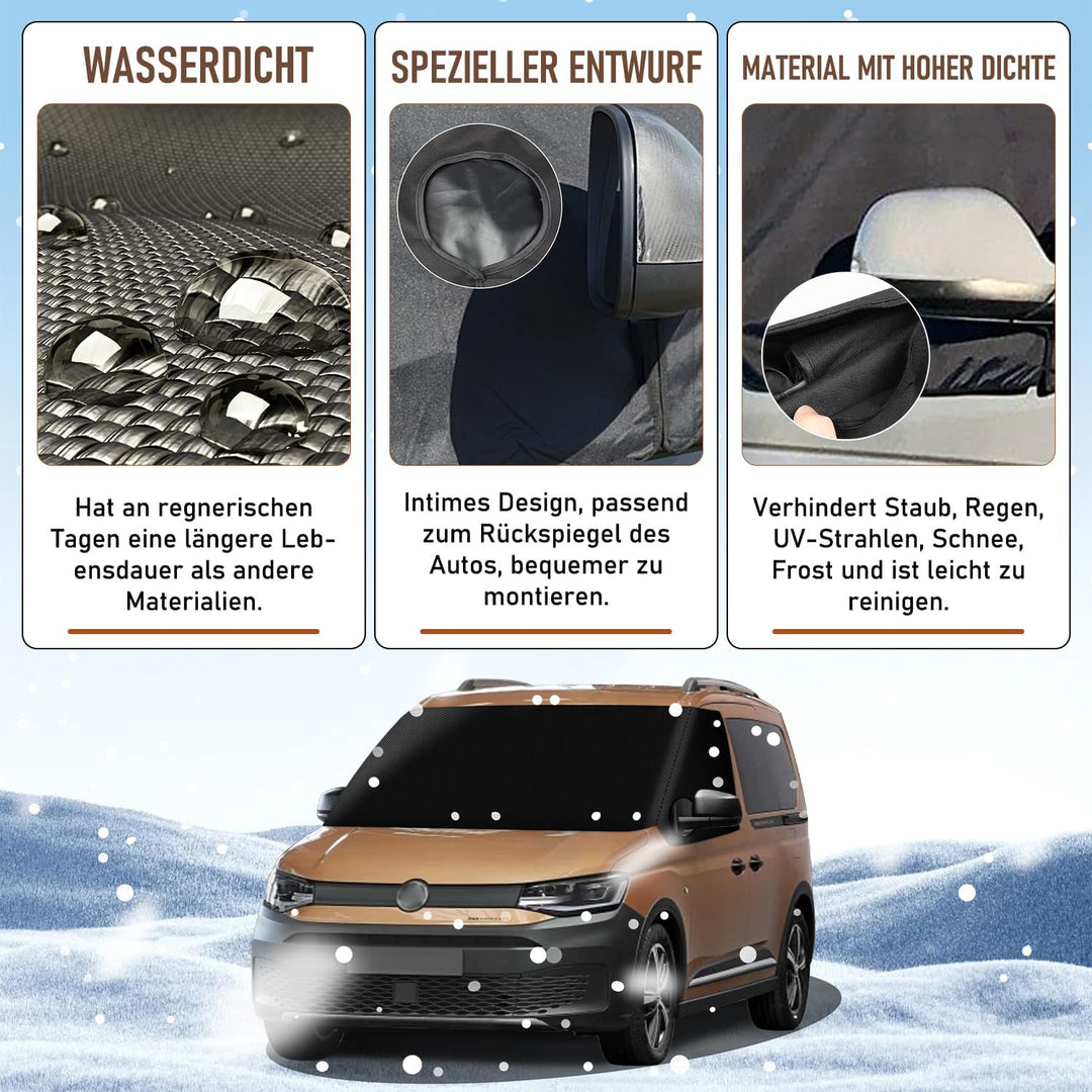 für VW Caddy Auto Windschutzscheiben Abdeckung, 600D Wasserdicht Sonnenschutz Frontscheibe Thermomat