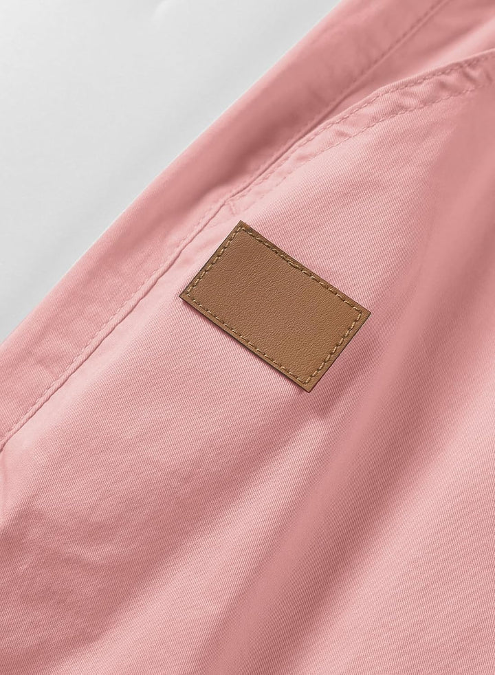 JMIERR Kurze Hosen Herren Shorts Herren Sommer Chino Baumwolle Elastische Taille mit Taschen S Rosa,