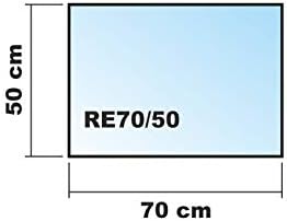 WEIssE Kamin Glasbodenplatte Funkenschutz Kaminplatte Glas Ofen Platte NEU (Ohne Dichtung, Rechteck