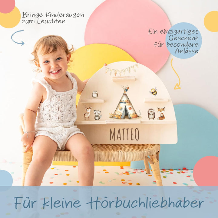 Personalisiertes Tonie Regal für Kinderzimmer - Magnetisches Toniebox Regal für Toniebox & Figuren m