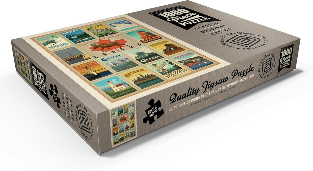 Kanada Reisen, Collage, Vintage Poster - Premium 1000 Teile Puzzle - MyPuzzle Sonderkollektion von A