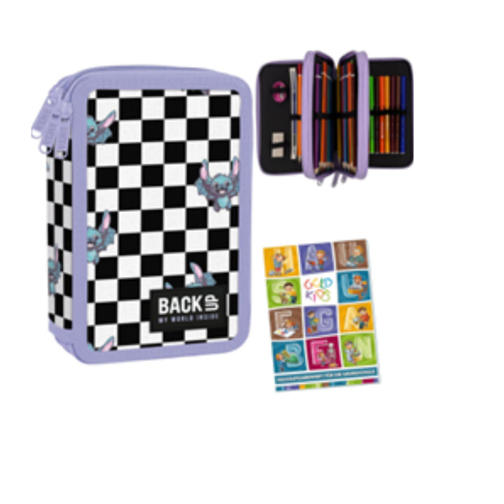 Goldkids - Federmäppchen 3 Fächer - Mäppchen für Mädchen und Jungen - Federmappe 3-Fach Federtasche
