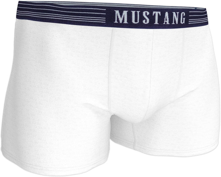 Mustang 3er Pack - Herren Boxershorts aus Baumwolle, Unterhosen für Männer, Navy/Weiss/Rot