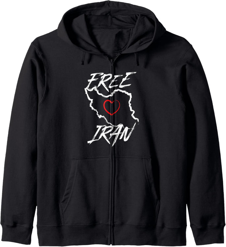 Iran | Free Iran Symbol Herz Karte Freiheit Herz Liebe | Geschenk Kapuzenjacke