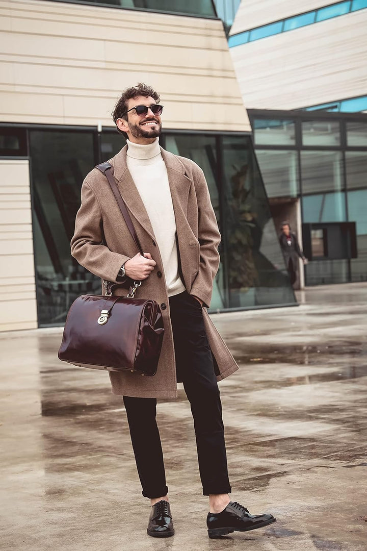 Time Resistance Arzttasche Leder - Arztkoffer - Doktortasche - Aus 100% Leder - Aktentasche für Ärzt