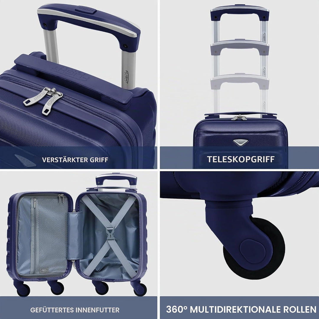 Flight Knight Leichte 4-Rad-abs-hartschalenkoffer Handgepack, Zugelassen Fur Uber 100 Fluggesellscha