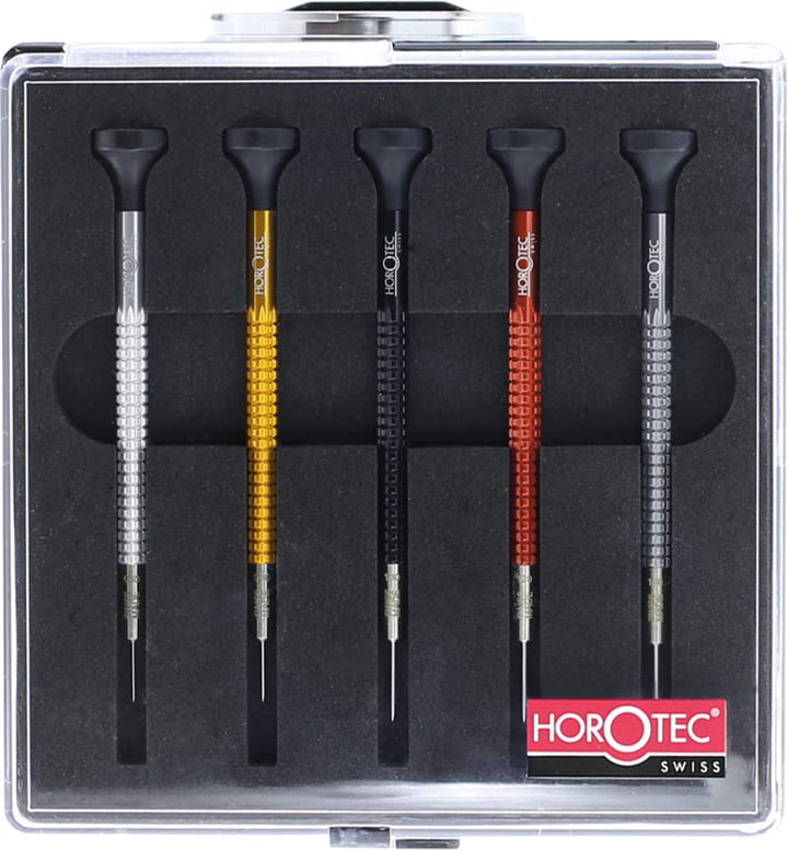 Swiss Made 5 Stück Uhrmacherschraubendreher Set MSA01.020-A (0.60, 0.80, 1.00, 1.20, 1.40 mm) mit Al