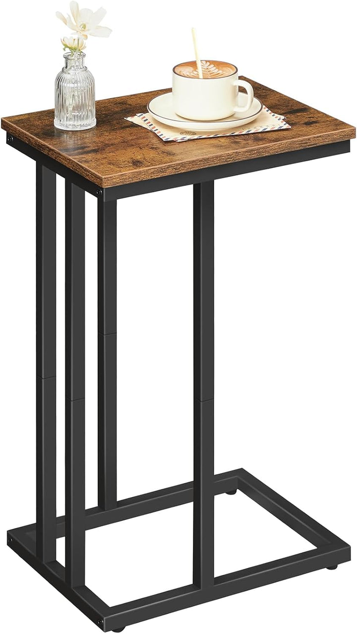 HOOBRO Beistelltisch, Sofatisch, C-Form, kleine Kaffeetisch, 46 x 25 x 63,5 cm, Wohnzimmertisch mit