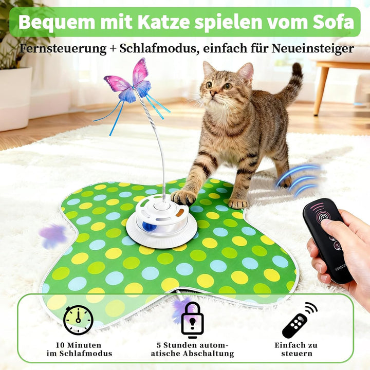 Interaktives Katzenspielzeug Elektrisch: 3-in-1 Automatisches Katzen Spielzeug abs-Material mit Flut