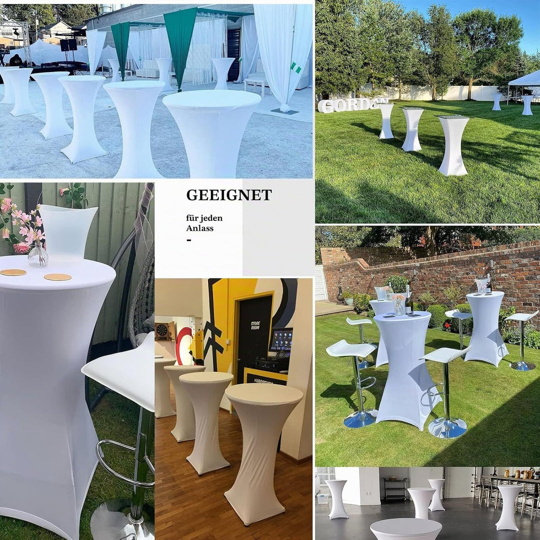 Pesonlook 3er-Set Stretch Stehtisch Husse für Bistrotisch Ø 60-65 cm Elegante,Verstärkung im Fussber
