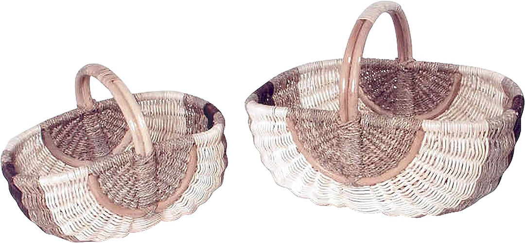 Kobolo Rattankorb Einkaufskorb geflochten Set - zwei Grössen - Natur Braun