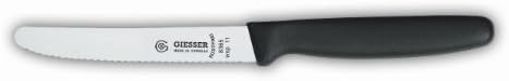 Giesser Messer 5x Allzweckmesser 11 cm Klingenlänge mit Wellenschliff Schwarz/Azurblau/Limone/Orange