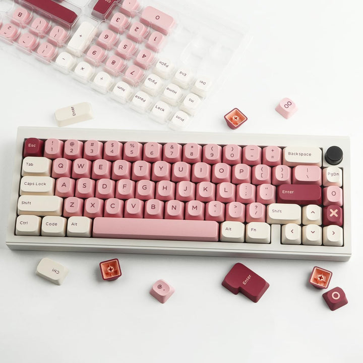 Sunzit PBT Keycaps 173 Tasten YMK Profil Keycaps Rosa Weiss Custom Dye-Sub Tastenkappen Set Side Pri