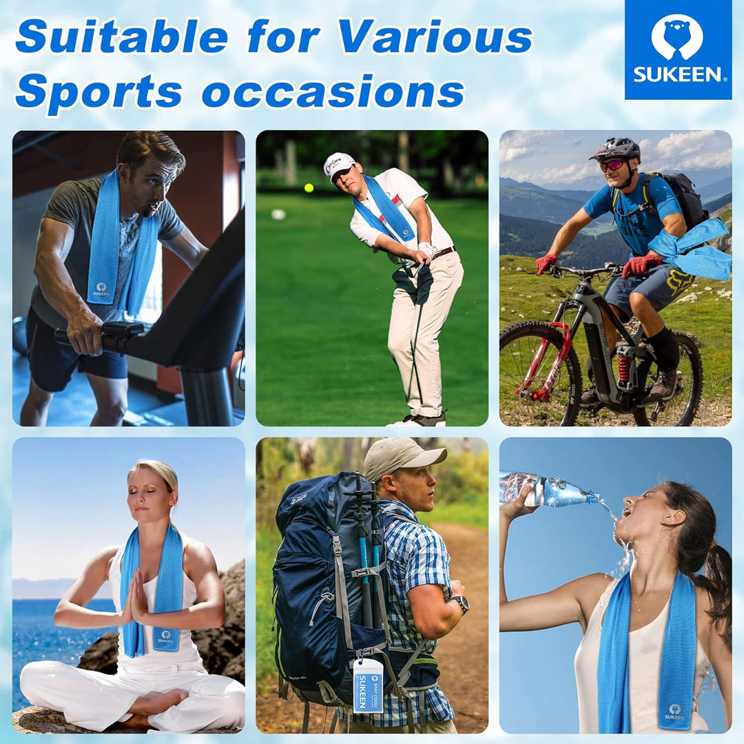 Sukeen Kühlendes Handtuch, 4er Set Kühlhandtuch Cool Towel, Gym Handtuch, Eishandtuch Kühltuch Hals,