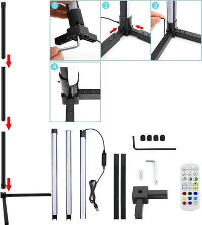 YOSION LED Stehlampe RGB Eckstehlampe, Musik Sync Farbwechsel Dimmbar Helligkeit USB-Stromversorgung