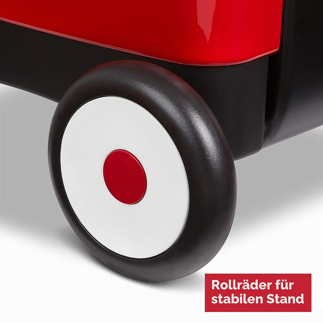 Radio Flyer Push &amp; Pull Walker Kombi mit Teddybär, roter 2-in-1 Wagen für Kleinkinder, für 1–4 Jahre