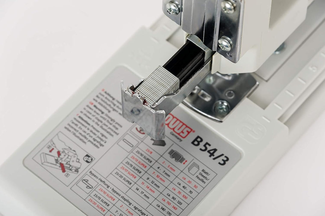 Novus B54 B 54/3 Blockheftgerät (Bürohefter mit variabler Einlegetiefe bis 250 mm),170 Blatt, lichtg