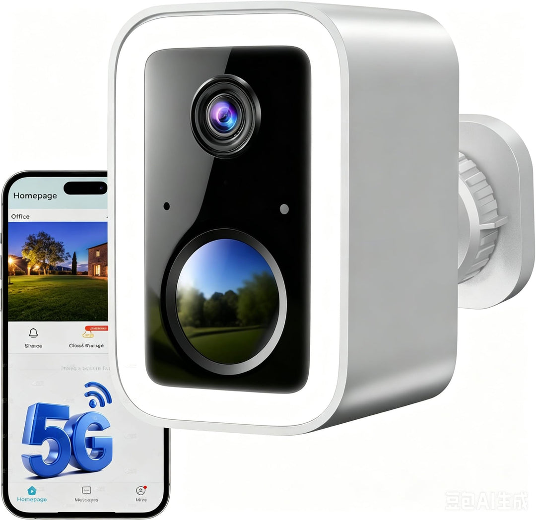 2K Überwachungskamera Aussen WLAN mit Akku, 2.4/5GHz Dual-Band Kamera Überwachung Aussen, Flutlicht