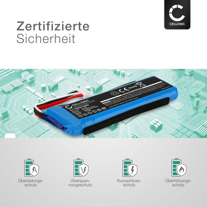 CELLONIC, Lautsprecherakku kompatibel mit JBL Flip 3 (3000mAh, 3.7V) 1x + Werkzeug-Set Ersatzakku GS