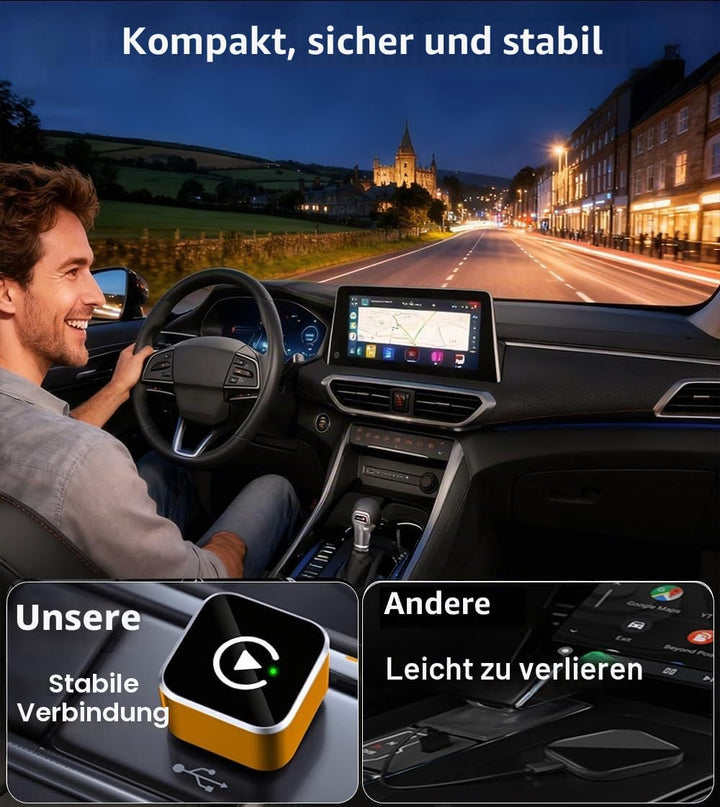2 in 1 Wireless CarPlay Adapter, Kabelgebunden auf Kabellos, Mini USB Design für Autos mit CarPlay,