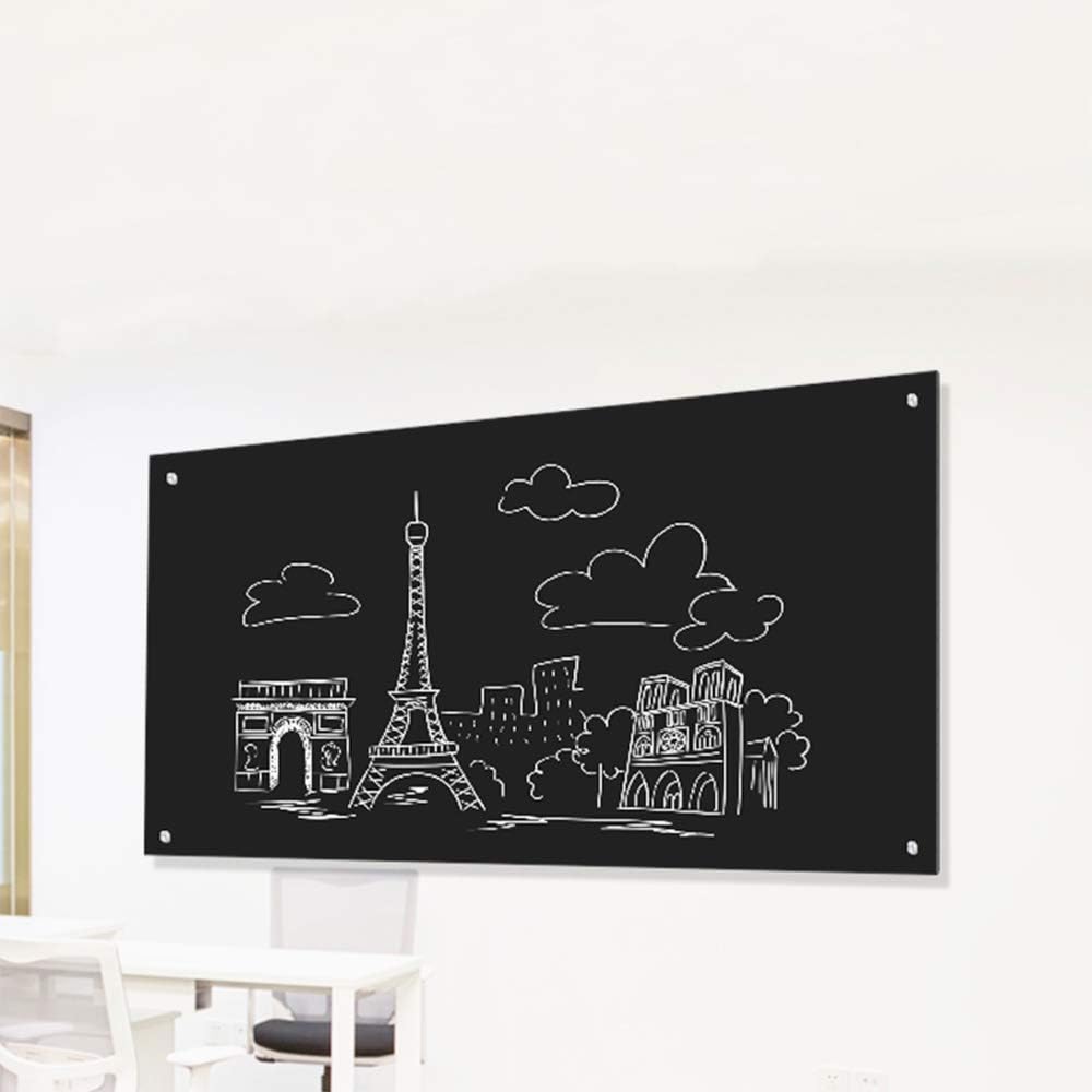 PUCHIKA Magnetisches Glas White- und Blackboard,Magnetisch Stabiler Tafel,Trocken Abwischbar,600 * 9