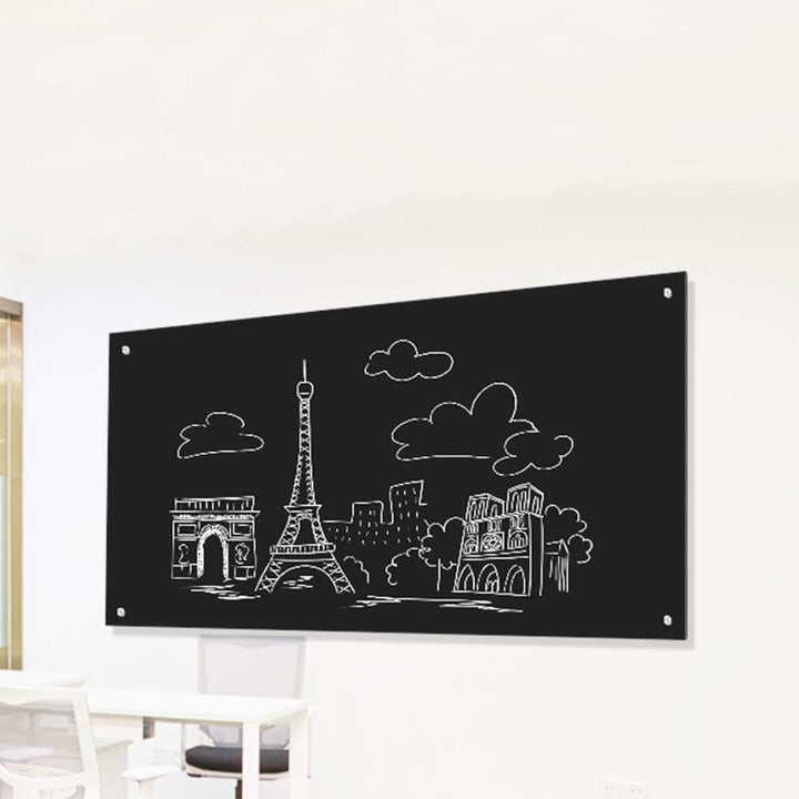 PUCHIKA Magnetisches Glas White- und Blackboard,Magnetisch Stabiler Tafel,Trocken Abwischbar,600 * 9