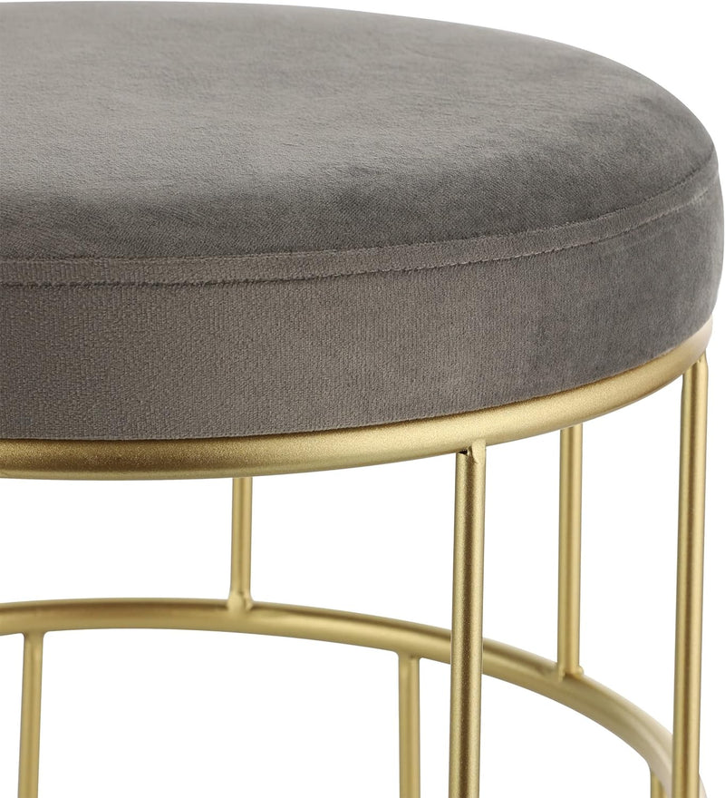 EGLO LIVING 2er Set Hocker Mashike, Elegante Sitzhocker, runde Couch Beistellhocker, Pouf aus Samt i