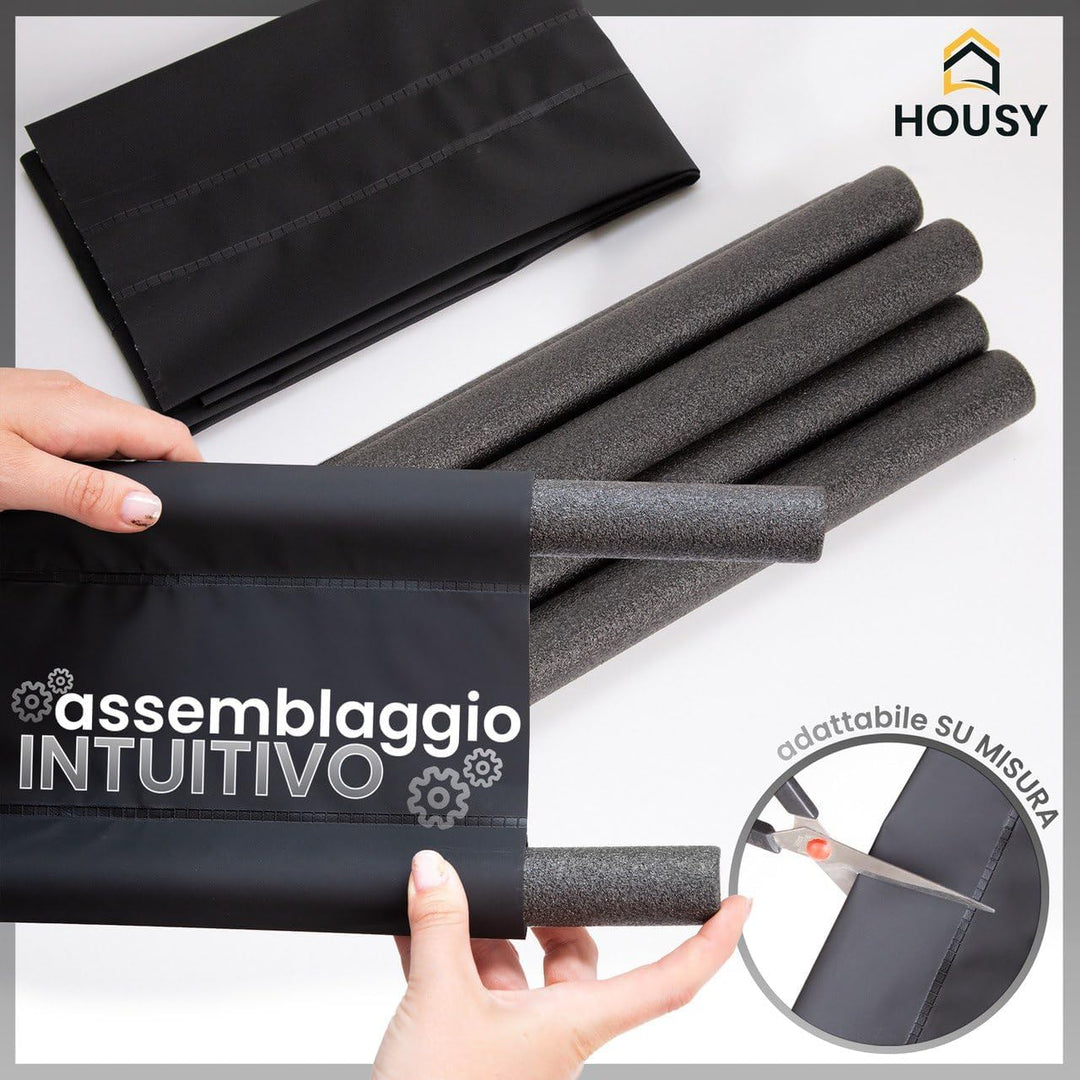 HOUSY Zugluftstopper für Türen mit einer Dicke von bis zu 10 cm – Länge der Wurst 90 cm (für Türen m