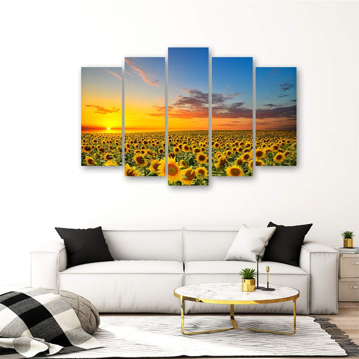 Feeby. Leinwandbild - 5 Teile - Bilder, Wand Bild, Wandbilder, Kunstdruck XXL, 5-Teilig, Typ A, 150x