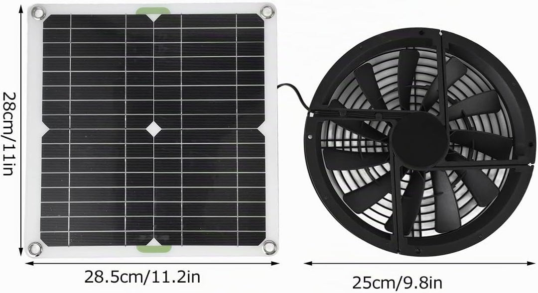 Solar Lüfter Set für Gewächshaus, solar ventilator mit solarpanel Wasserdichtes Solarlüfter Solarbet