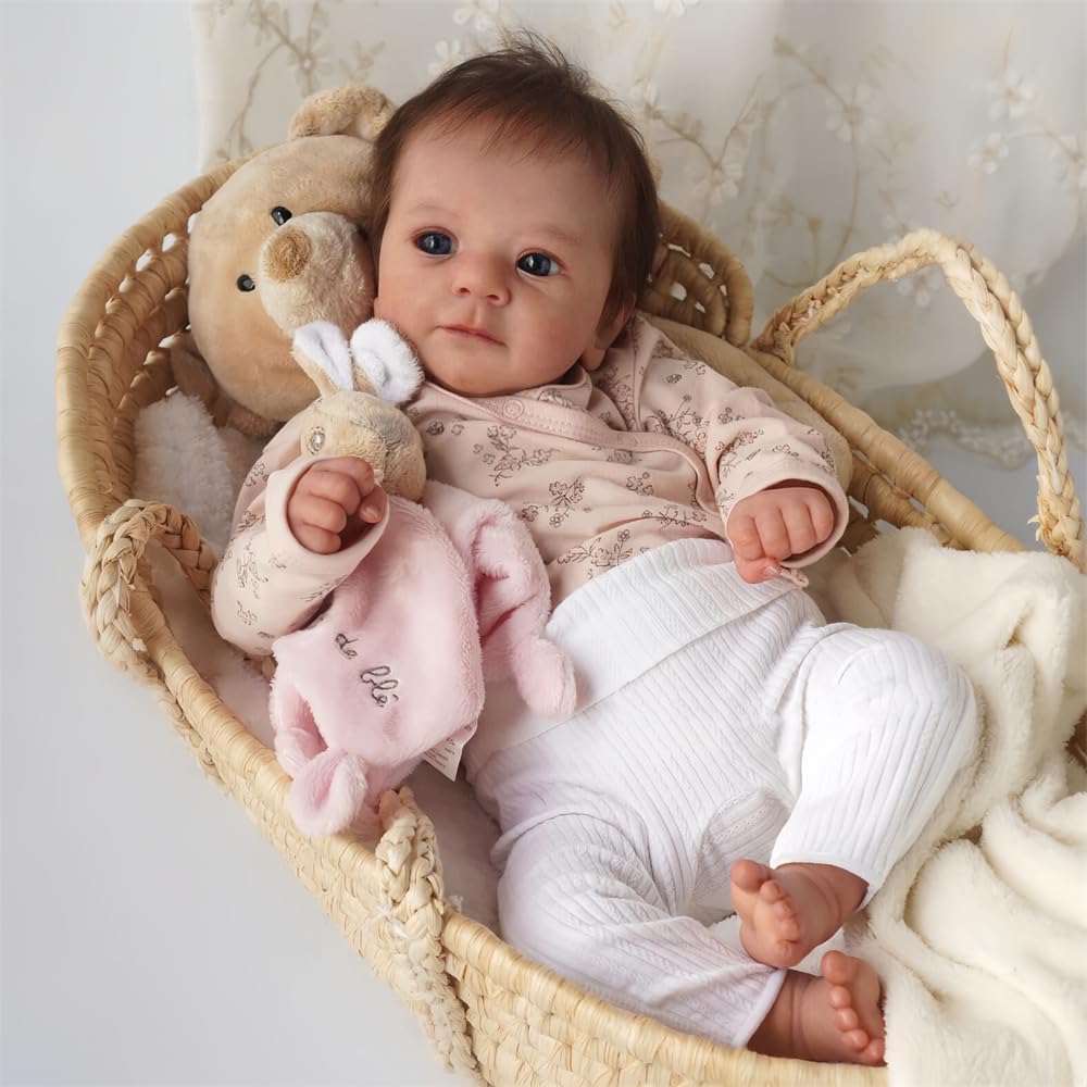 ZIYIUI 18 Zoll Realistische Babys Reborn Babypuppen Mädchen Silikon Puppen Lebensechte Puppe Neugebo