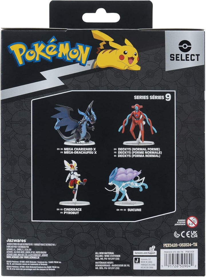Pokémon PKW3428 - 15cm Select Figure - Mega-Glurak X, offizielle bewegliche Figur