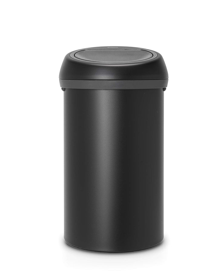 Brabantia Grosser Mülleimer mit Touch-Funktion, Stahl, Mineral Mondlicht Schwarz, (60L) UK 60 Liter