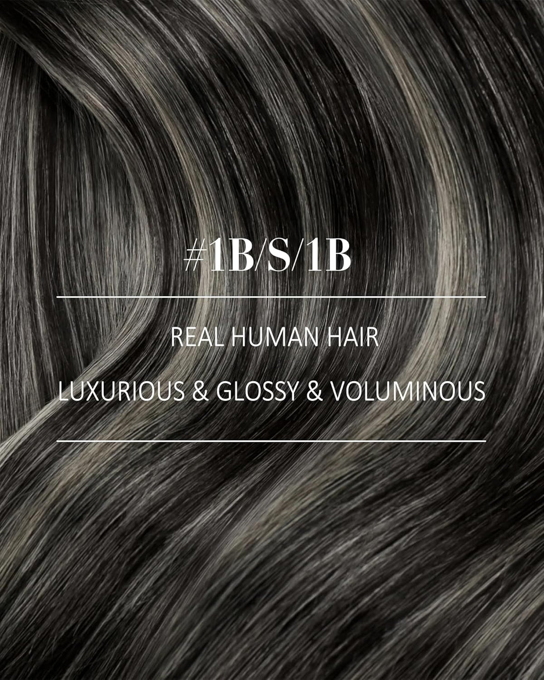 YoungSee Echthaar Extensions Clip Ombre Schwarz 7 Stück 30cm Clip in Extensions Echthaar Schwarz Bal