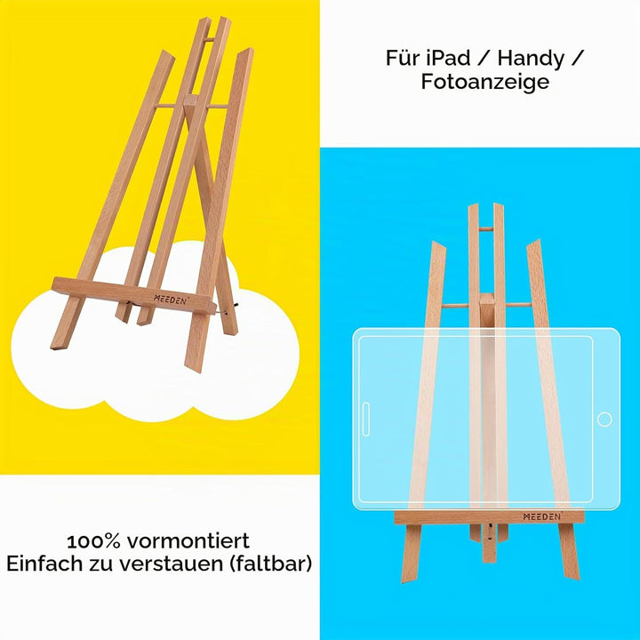 MEEDEN 12 Stück Tischstaffelei Holz, 50 cm Display Staffeleien, Kinder Staffelei Tisch, Bild Ständer
