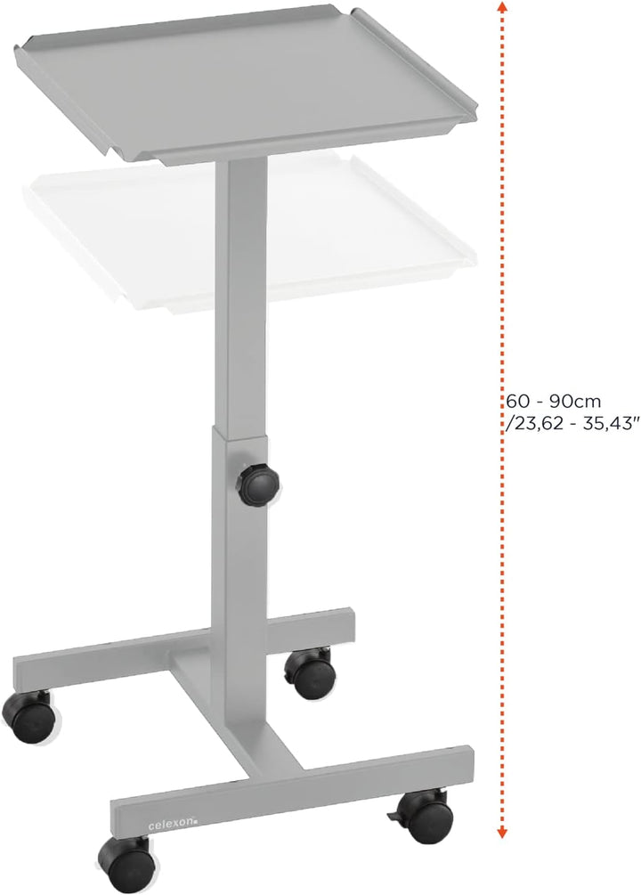 celexon Projektionstisch PT1010G - Projektor-Wagen höhenverstellbar: 60-90cm - grau 60 - 90cm Grau,