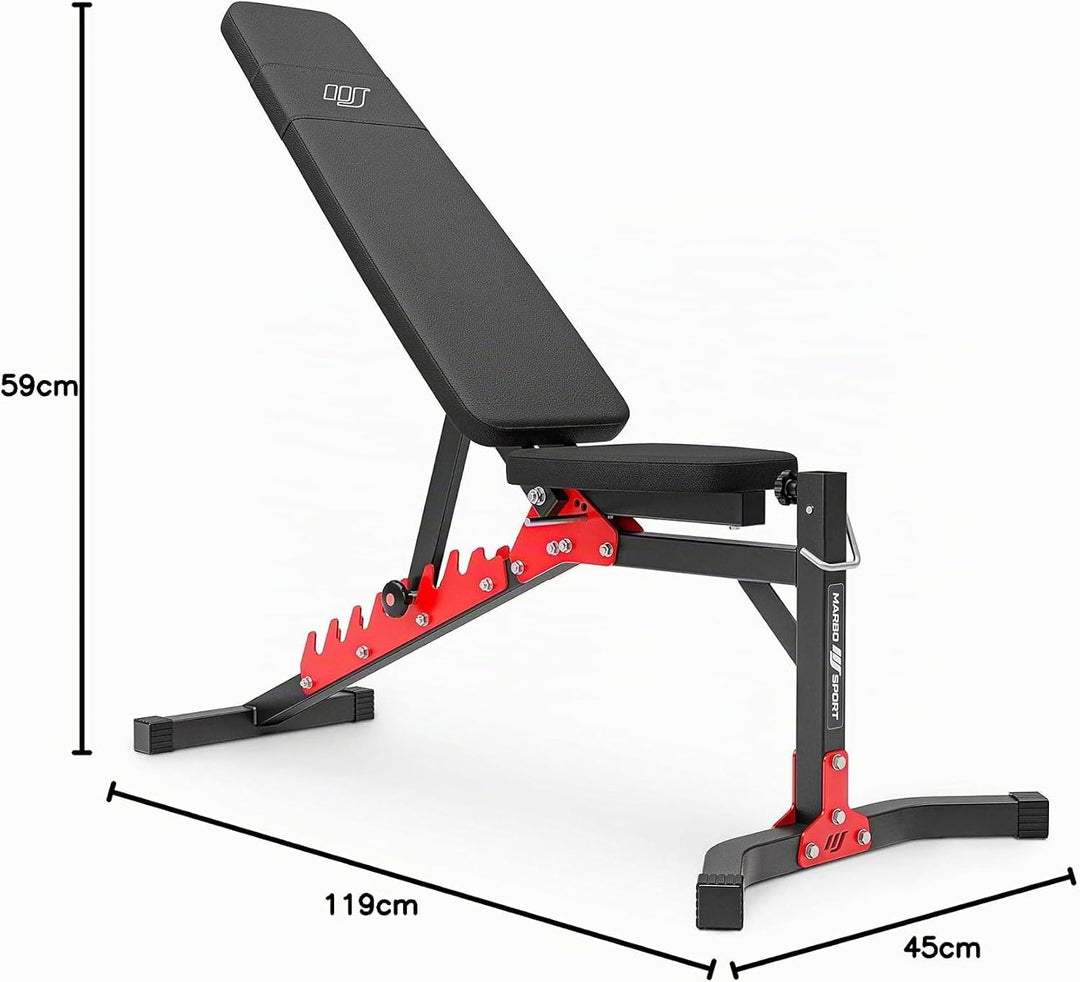 Marbo Sport, Drückbank, Hantelbank, Verstellbare Trainingsbank MH-L115, Press Bank, Weight Bench, Ad