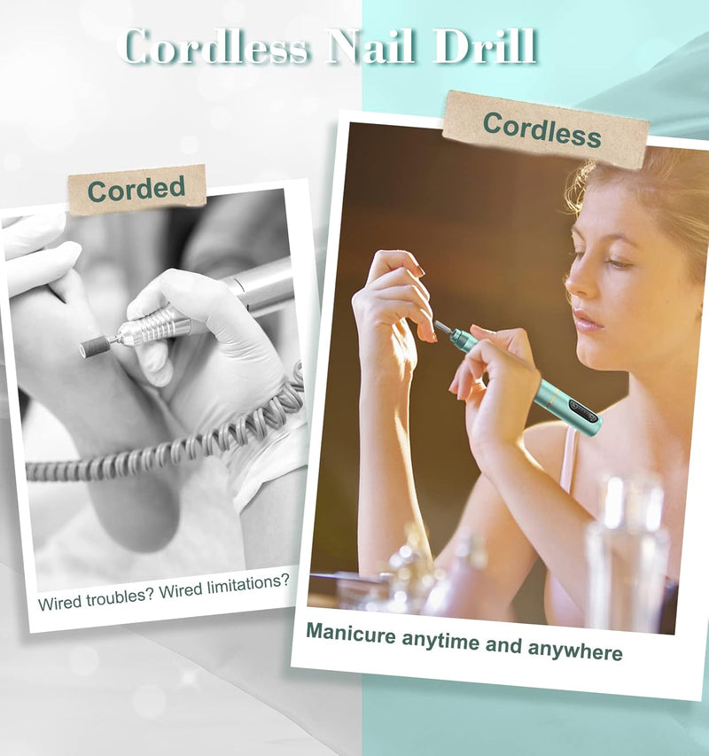 Nagelfräser für Gelnägel, Auriox Kabellos Maniküre Pediküre Set Elektrische Nagelfeile, Fräser für G