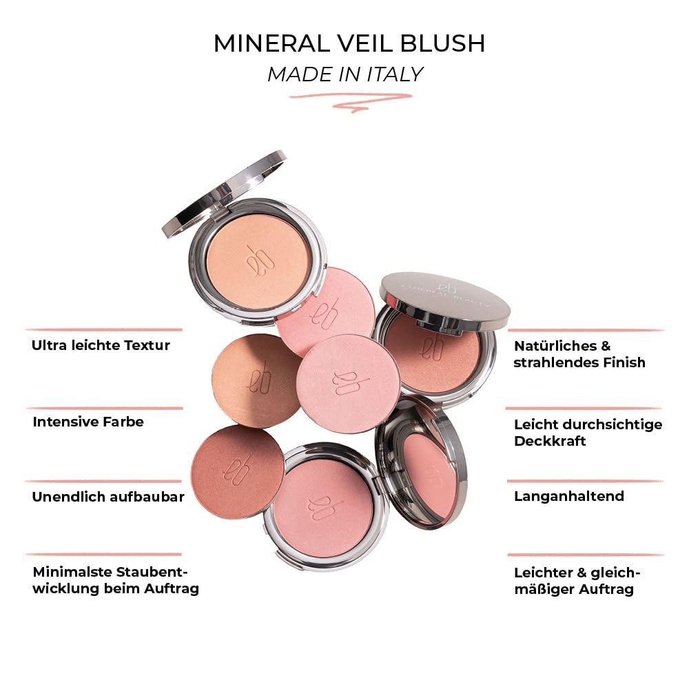 ETHEREAL BEAUTY Nude Rose Mineral Veil Blush - Natürliches, Ultradünnes Minerale Rouge Puder - Leich