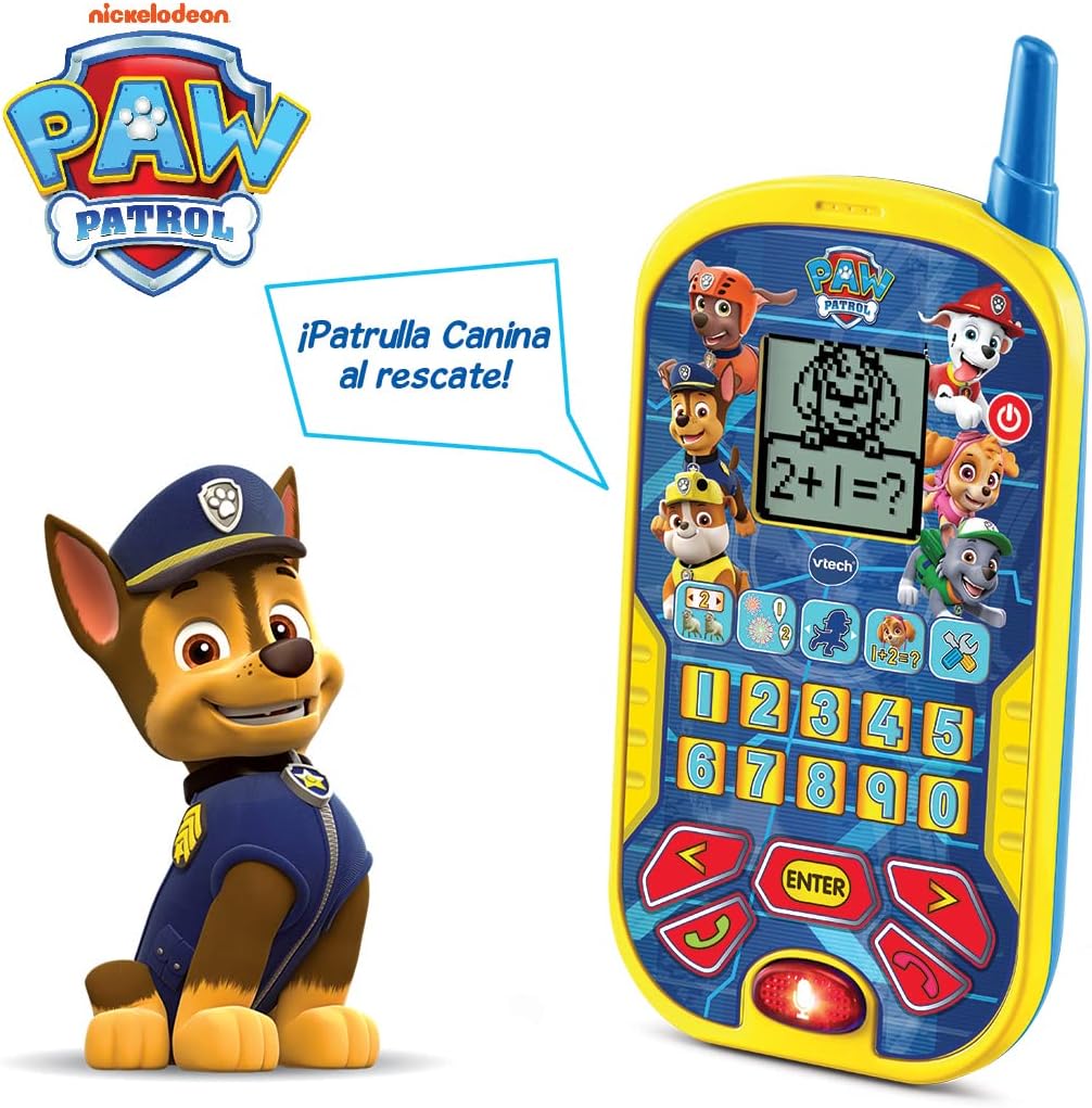 Vtech 80-529522 Patrulla Canina Paw Patrol Lern-Telefon, interaktives Smartphone für Kinder + 3 Jahr