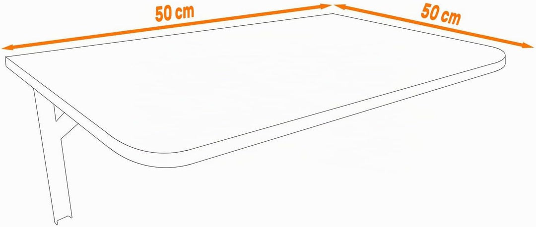 AKKE Klapptisch Wandklapptisch Esstisch - Klappbar Faltbar Platzsparend - Abgerundete Ecken - 50cm x
