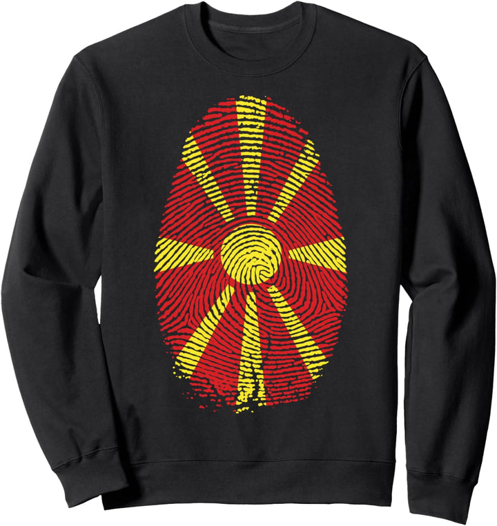 Fingerabdruck Nordmazedonien Flagge für Nordmazedonier Sweatshirt